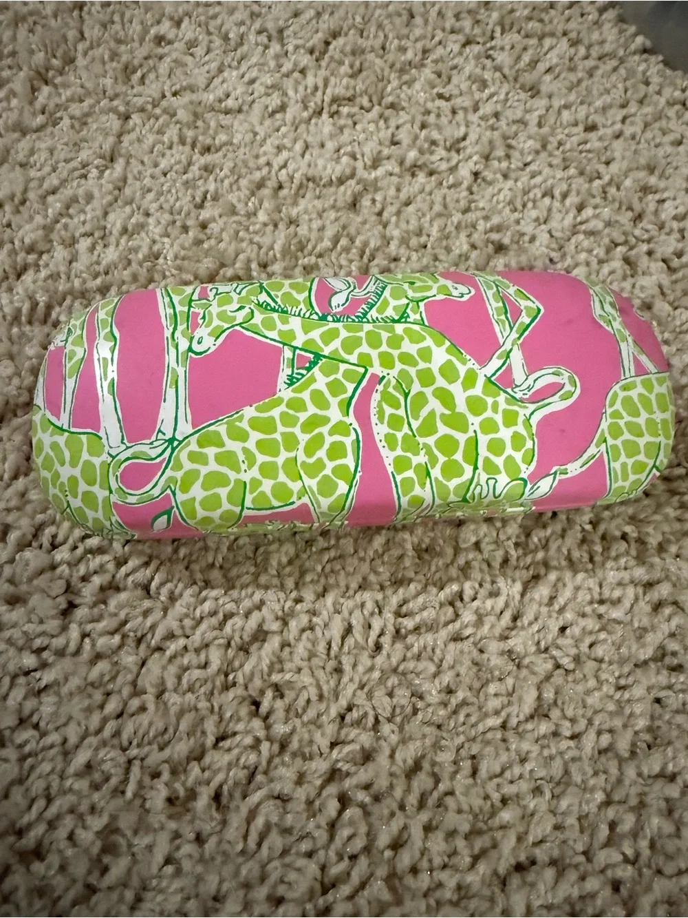Lilly Pulitzer Pink & Lime Giraffe Print Eyeglass Case